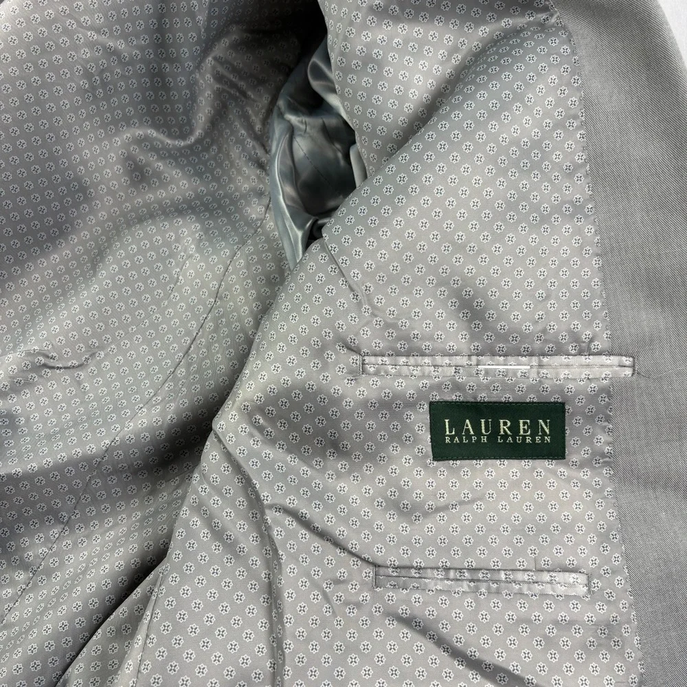 Lauren Ralph Lauren Suit Jacket Mens Size 52R Gray Structured Coat